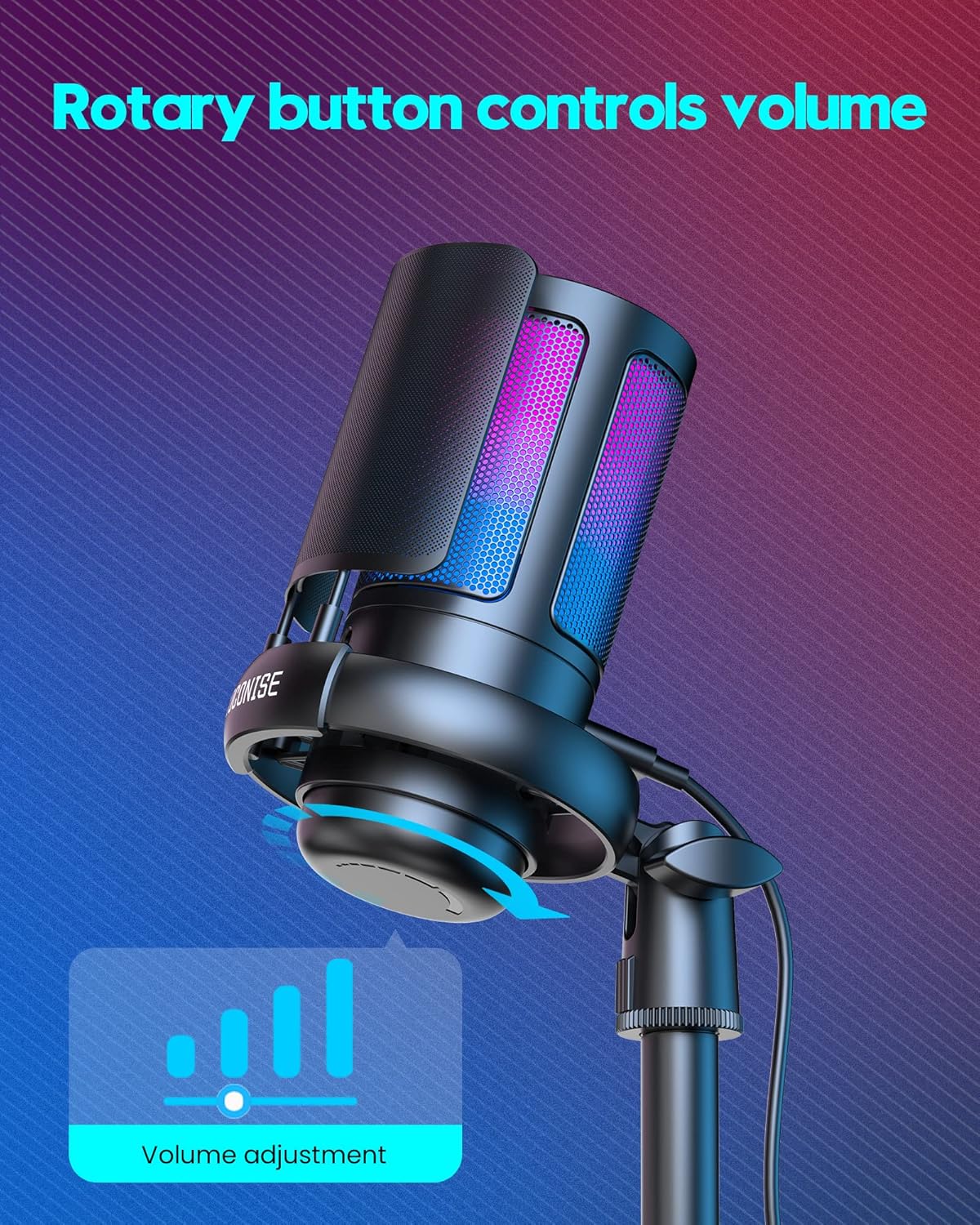 Gaming Microphone, USB PC Mic for Podcasts Videos, Streaming - salelink.co.nz