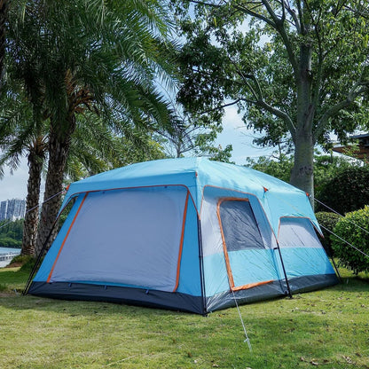 Camping Tent For 6-10persons 380x260x195cm Blue