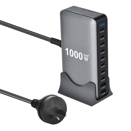 1000W 10-Port USB C Fast Charging Station Wall Adapter