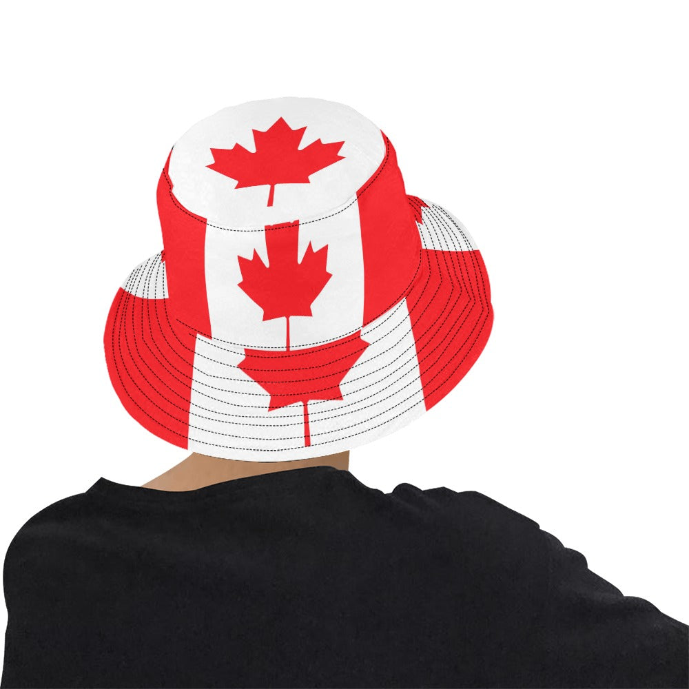 Men's Canada Flag Bucket Hat - Stylish Chino Cotton Twill Summer Hat for Outdoor Activities