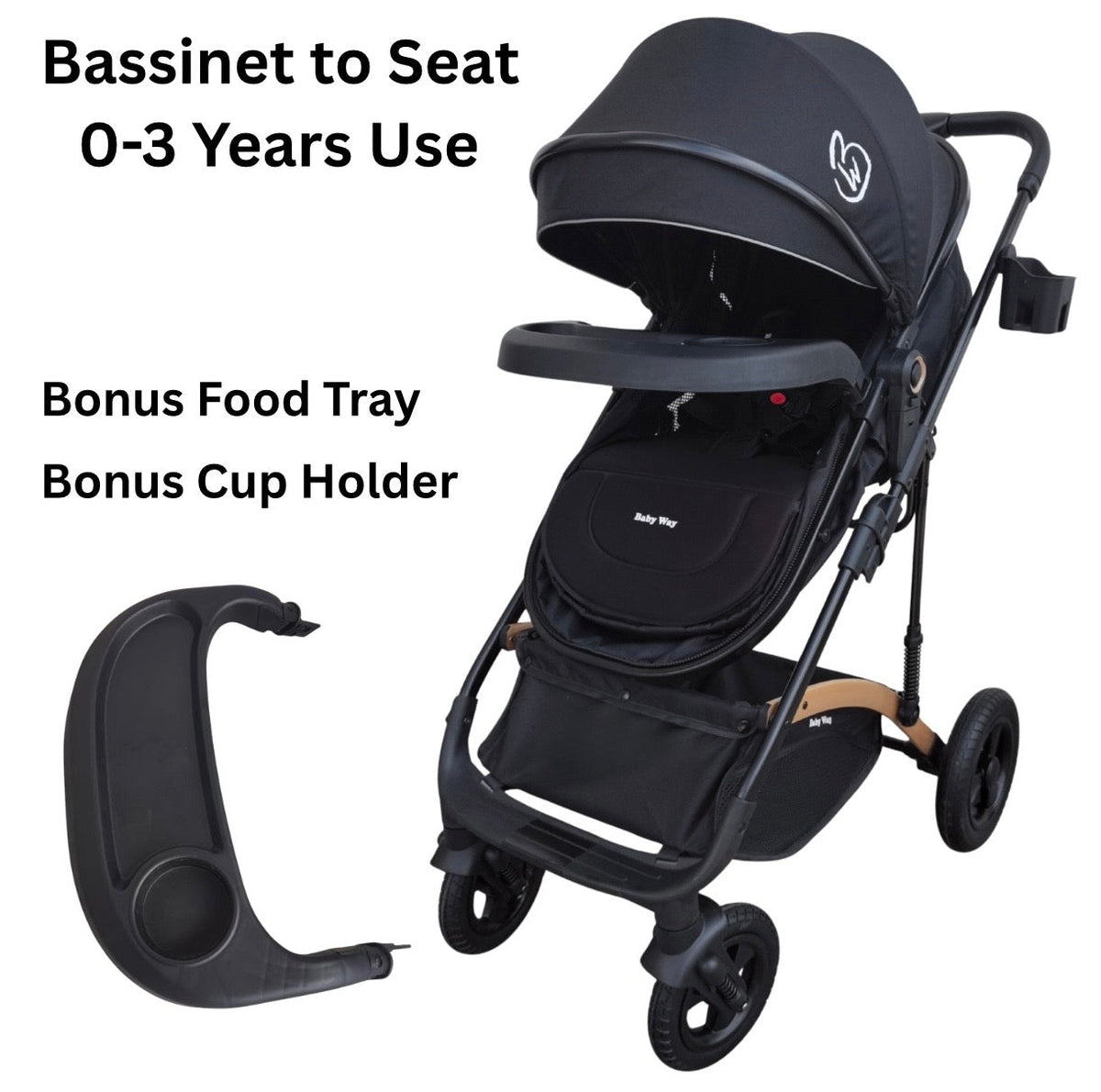 Preorder - Titan 3in1 Stroller + Bassinet + i-Size Capsule Car Seat Combo with Sunshade Set and Food Tray