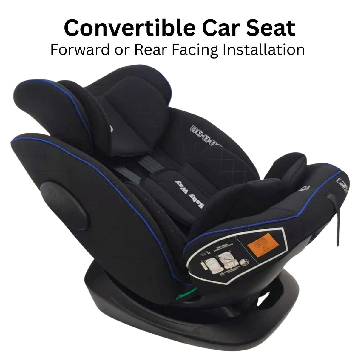 Preorder - SafeSwitch Blue Convertible Car Seat with Recline and Adjustable Headrest