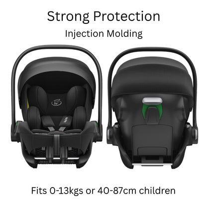 Crown i-Size Reclining Capsule Car Seat + 360 Rotating ISOFIX Base - BLACK