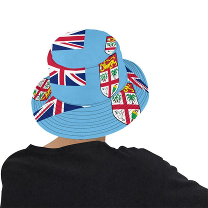 Stylish Men's Fiji Flag Print Bucket Hat - Comfortable Chino Cotton Twill for Outdoor Adventures