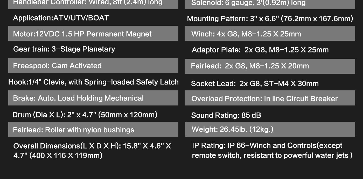 X-BULL 5000LBS/2268KGS Electric Winch Synthetic Rope Wireless Roof Rack UTV 12V