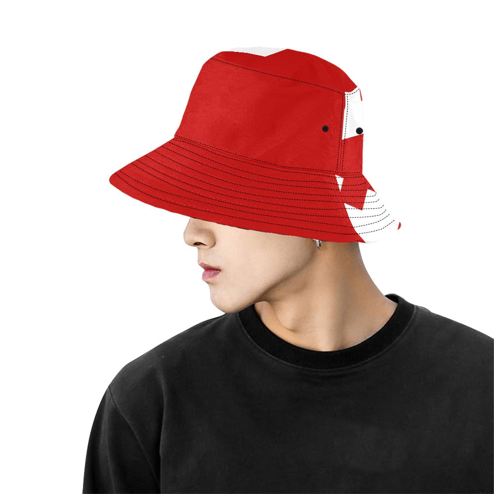 Stylish Men's Tonga Flag Print Bucket Hat - Soft Cotton Twill for Outdoor Comfort