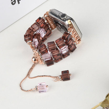 Large Square Crystal Stretch Apple Watch Band