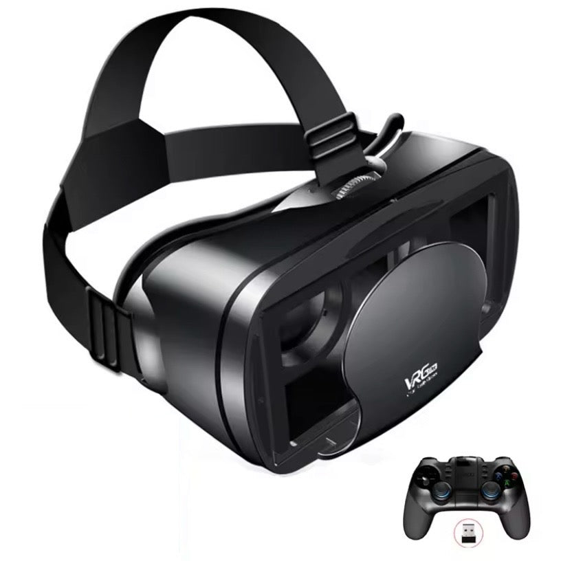 3D VR Headset with Headphones & Controller