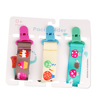 Cartoon Pattern Baby Pacifier Teether - Pack of 3