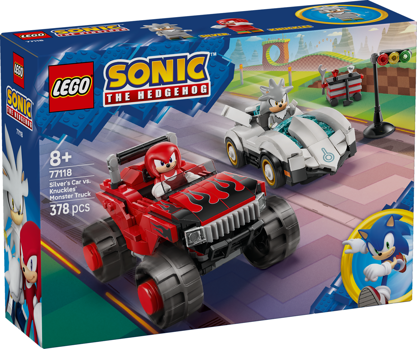 LEGO Sonic the Hedgehog: Silvers Car vs Knuckles Monster Truck (77118)