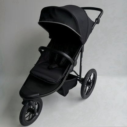 Newborn Pram – EasyGo 2+ Three Wheel Stroller with Car Seat (Black)