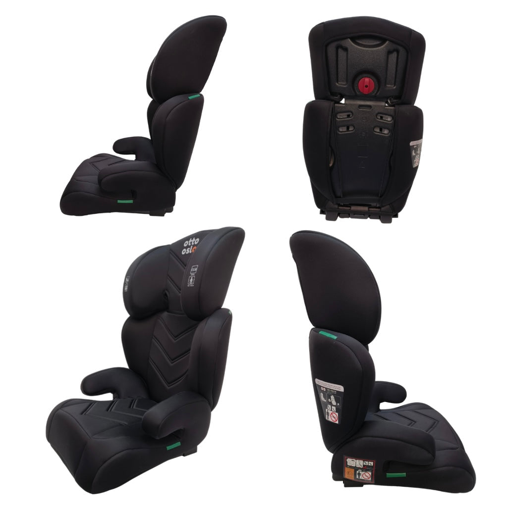 Zen i-Size Booster Car Seat with ISOFIX and Adjustable Headrest - BLACK