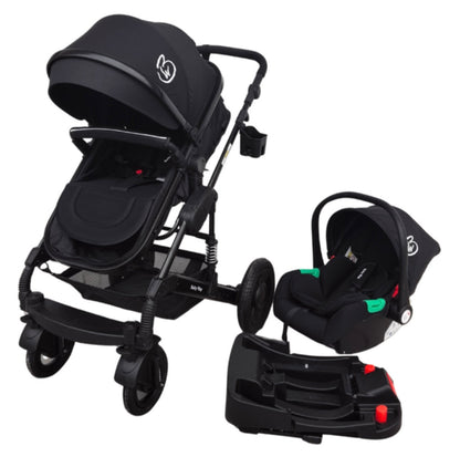 Ultra – 3 in 1 Stroller + Bassinet + Capsule Combo with Sunshade Sets and Food Tray - Black
