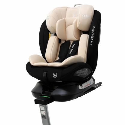 Preorder - SafeOrbit Beige i-Size 360 Rotating Car Seat with ISOFIX and Support Leg