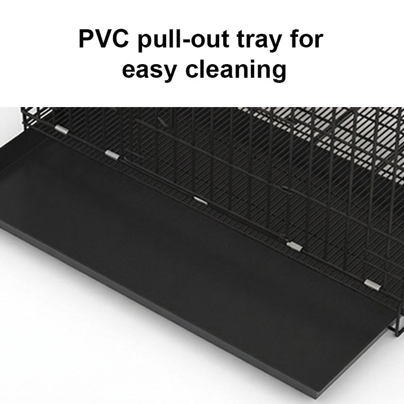 Foldable Pet Cage with Tray - Easy Clean & Portable Design