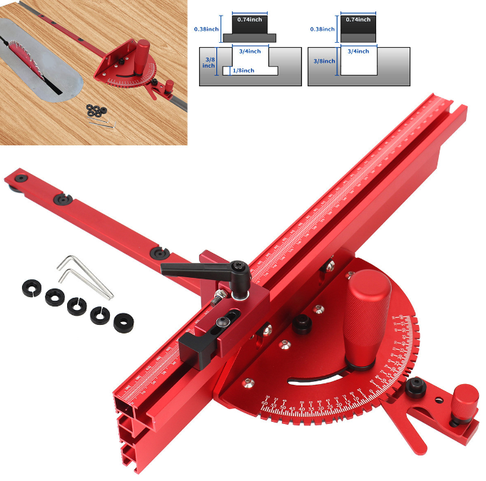 450mm Aluminum Miter Gauge Set with Track Stop