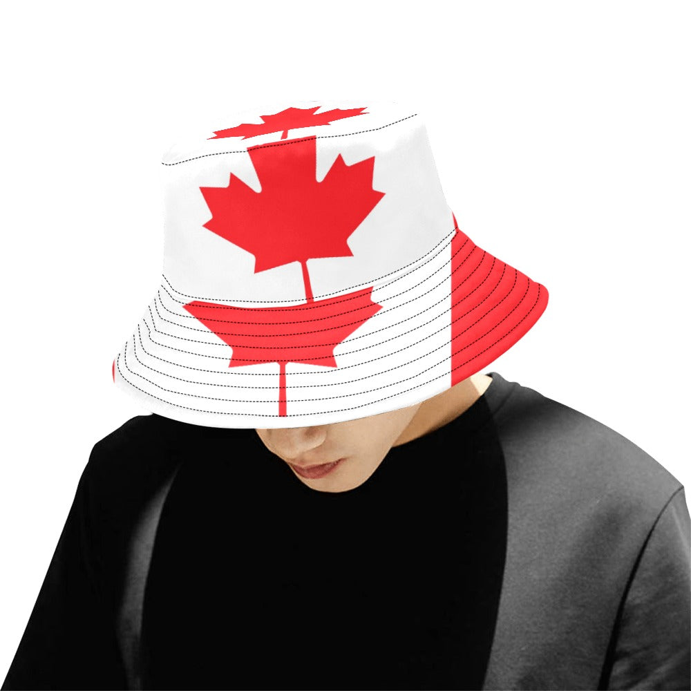 Men's Canada Flag Bucket Hat - Stylish Chino Cotton Twill Summer Hat for Outdoor Activities
