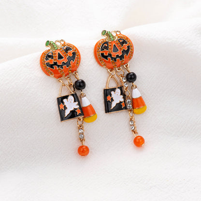 Pumpkin Tassel Earrings for Halloween
