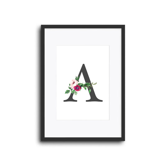 Wall Print |  Floral Initials
