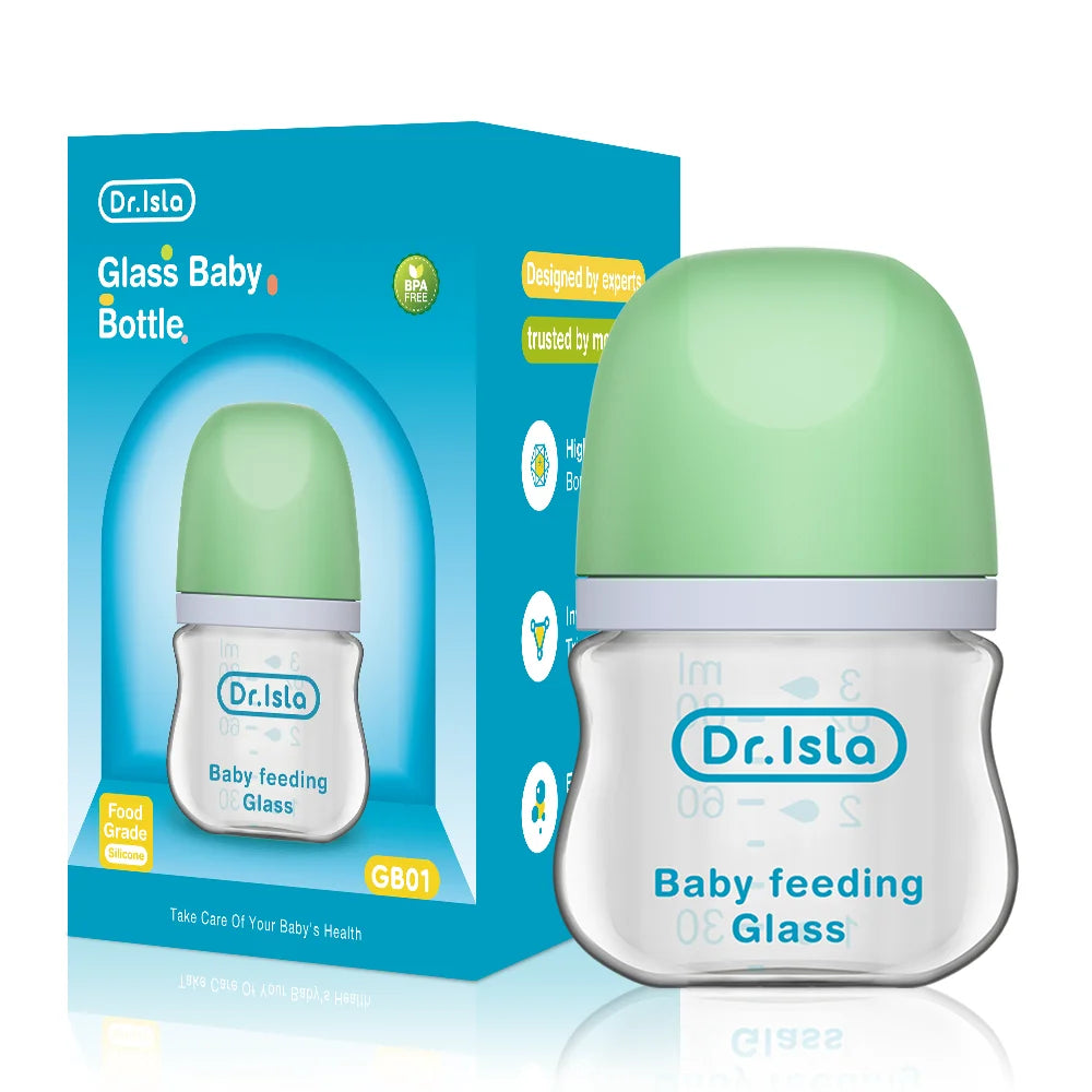 Glass Baby Feeding Bottle – Anti-Colic BPA-Free (90ml / 160ml)