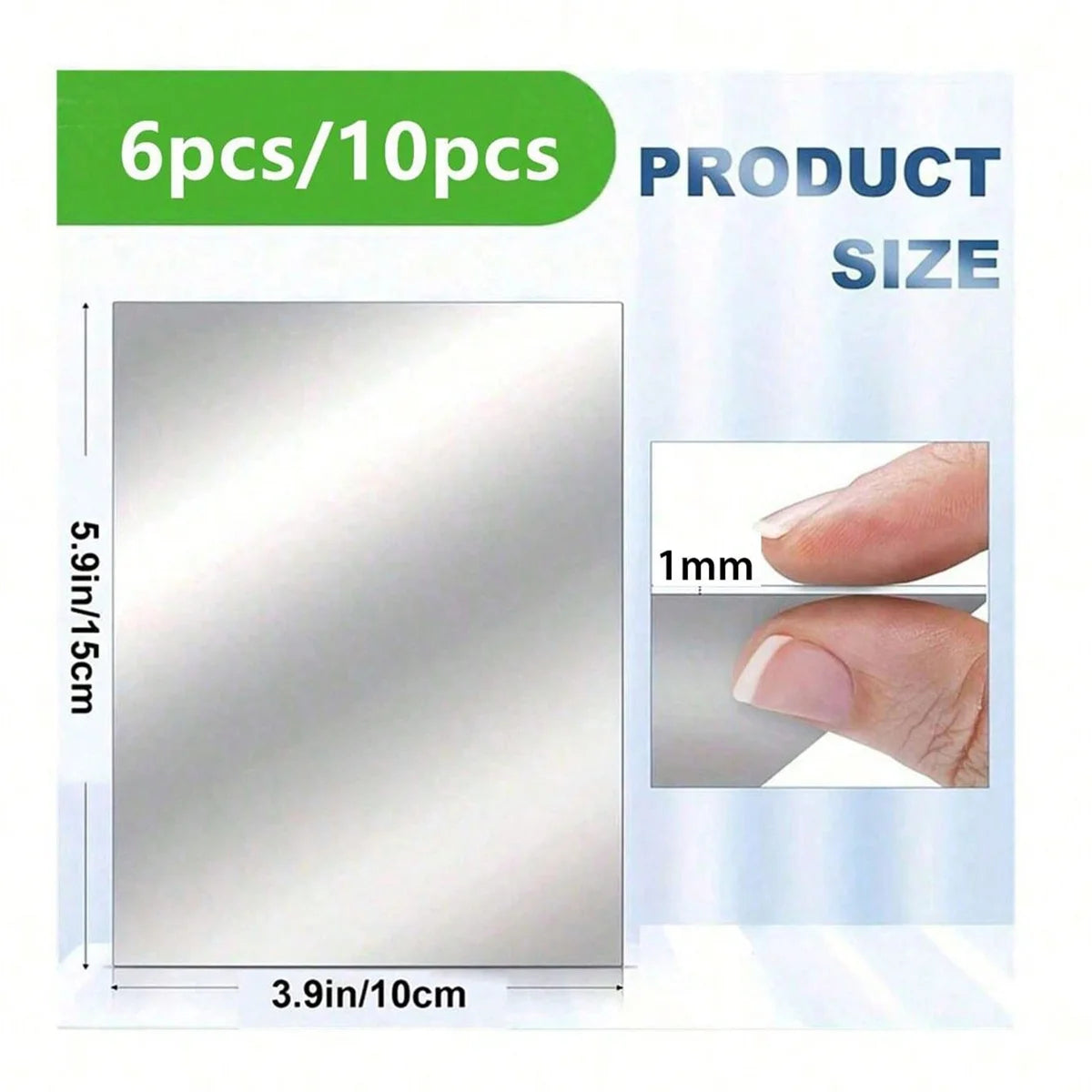 Acrylic Mirror Wall Stickers Set (6/10pcs) – Self-Adhesive DIY Décor Tiles