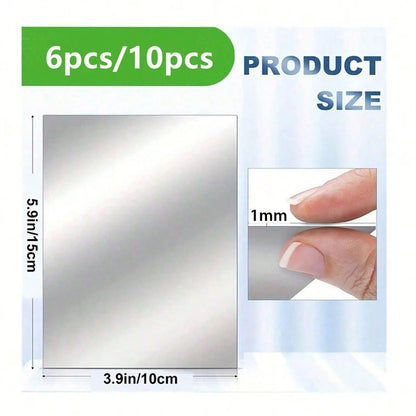 Acrylic Mirror Wall Stickers Set (6/10pcs) – Self-Adhesive DIY Décor Tiles