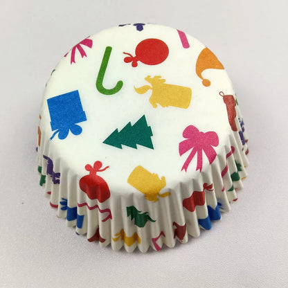 100-Pack Christmas & Halloween Cupcake Liners – Festive Paper Baking Cups