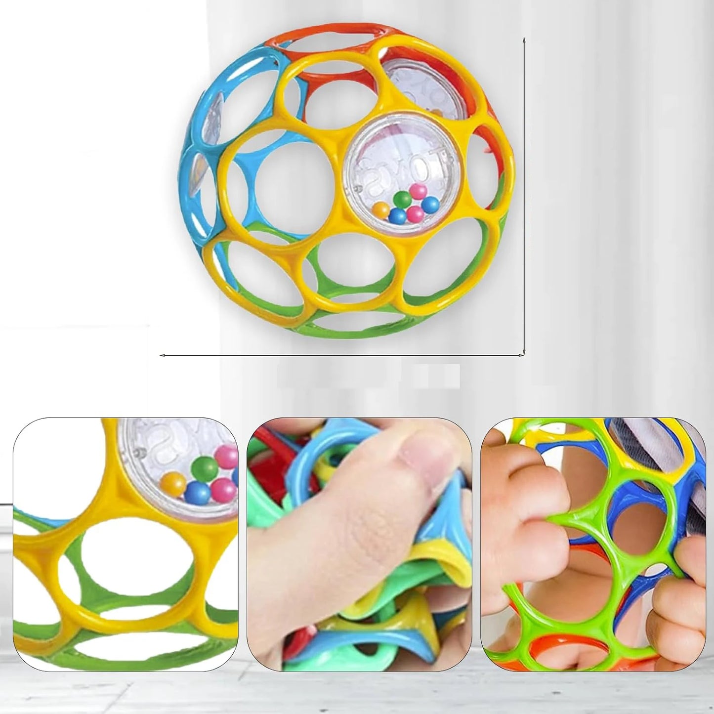Baby Sensory Grasping Rattle Ball – Soft Bell & Textured Early Learning Toy