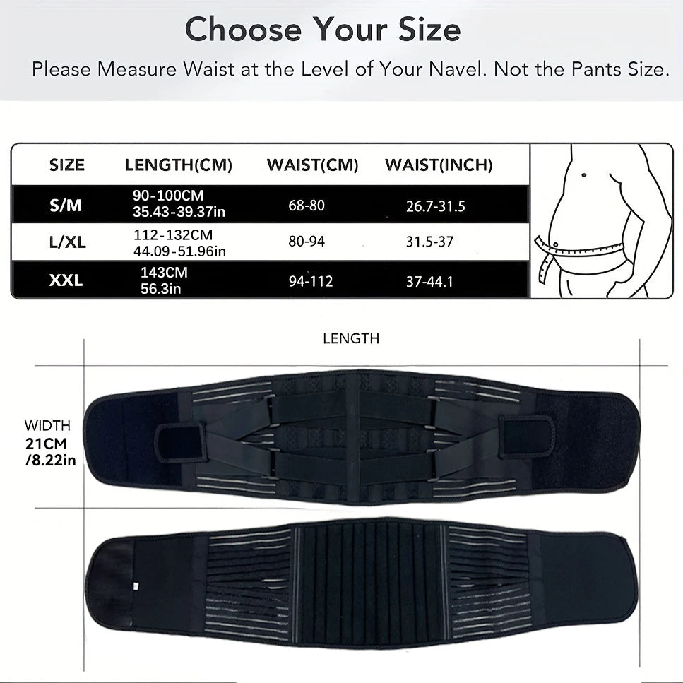 Adjustable Lumbar Support Belt – Double Pull Waist & Back Support Brace