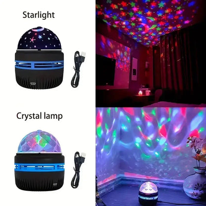 Galaxy Star & Ocean Wave Projector Night Light – 7 Colour LED