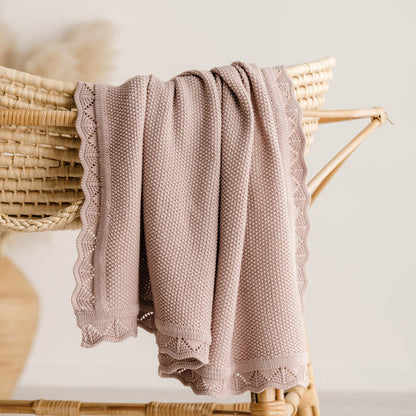 Heirloom Blanket | Scalloped Edge - Rosewood
