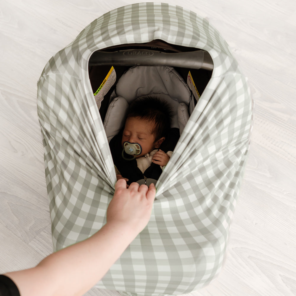 5 in 1 Multi-Use Cover | Sage Gingham