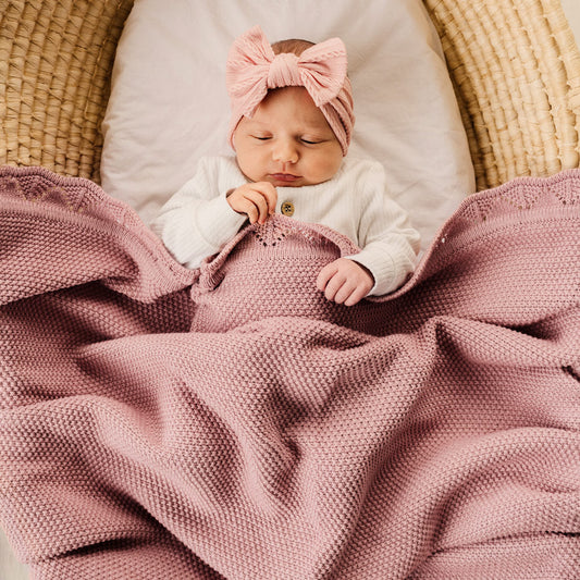 Heirloom Blanket | Scalloped Edge - Rose Quartz