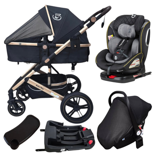 Preorder - Supra Gold Bundle - 4in1 Stroller Buggy + Bassinet + Capsule with ISOFIX Base Combo with 360 GoldSpin Rotating Convertible Car Seat