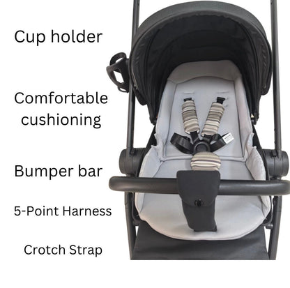 Preorder - Crown Y – Luxury Reversible Open Bassinet Stroller with Sunshade and Extended Canopy