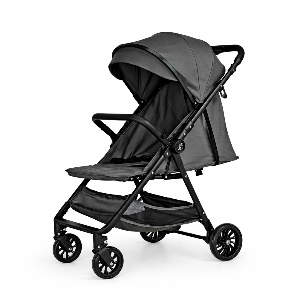 NextSteps Compact Travel-Friendly Switch Stroller + Racer Black Booster Car Seat