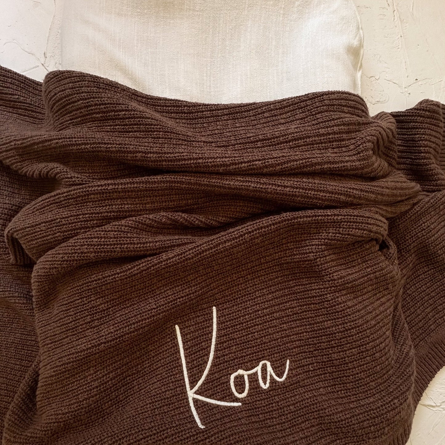 Knit blanket-  Cocoa