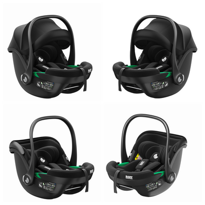 Newborn Pram – Poplar Stroller with Carrycot and Car Seat (Black)