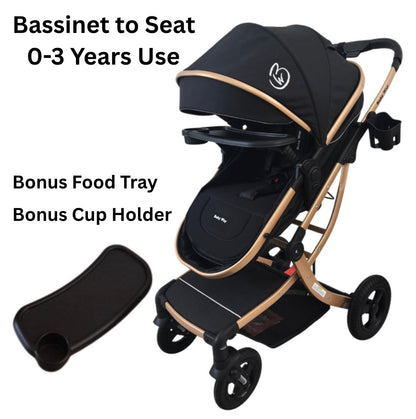 Preorder - Legacy Gold 4 in 1 Travel System Bundle - Stroller + Bassinet + Capsule + Isofix Base + 360 Rotating Car Seat