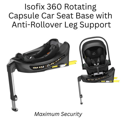 Preorder - Crown Y Luxury Travel System - Reversible Stroller + Reclining i-Size Capsule + Rotating ISOFIX Base