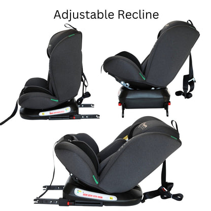 All-Rider Charcoal 360 Rotating Convertible iSize Car Seat with ISOFIX and Top Tether