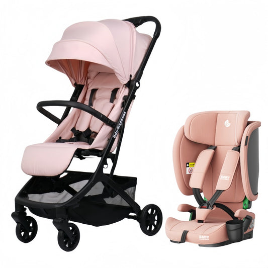 Baby Brightness AirGo Lightweight Compact Travel Pram and Travel Portable Booster Car Seat Pink