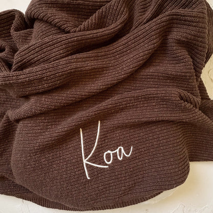 Knit blanket-  Cocoa