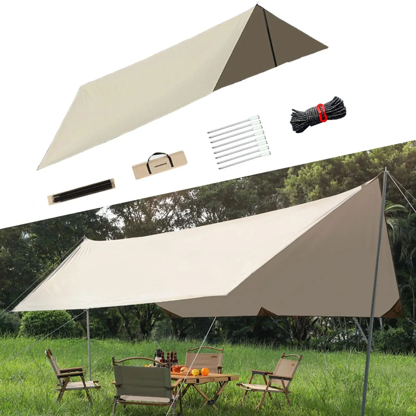 Outdoor Portable Waterproof Tarp 3m x 4m (3 colours available)