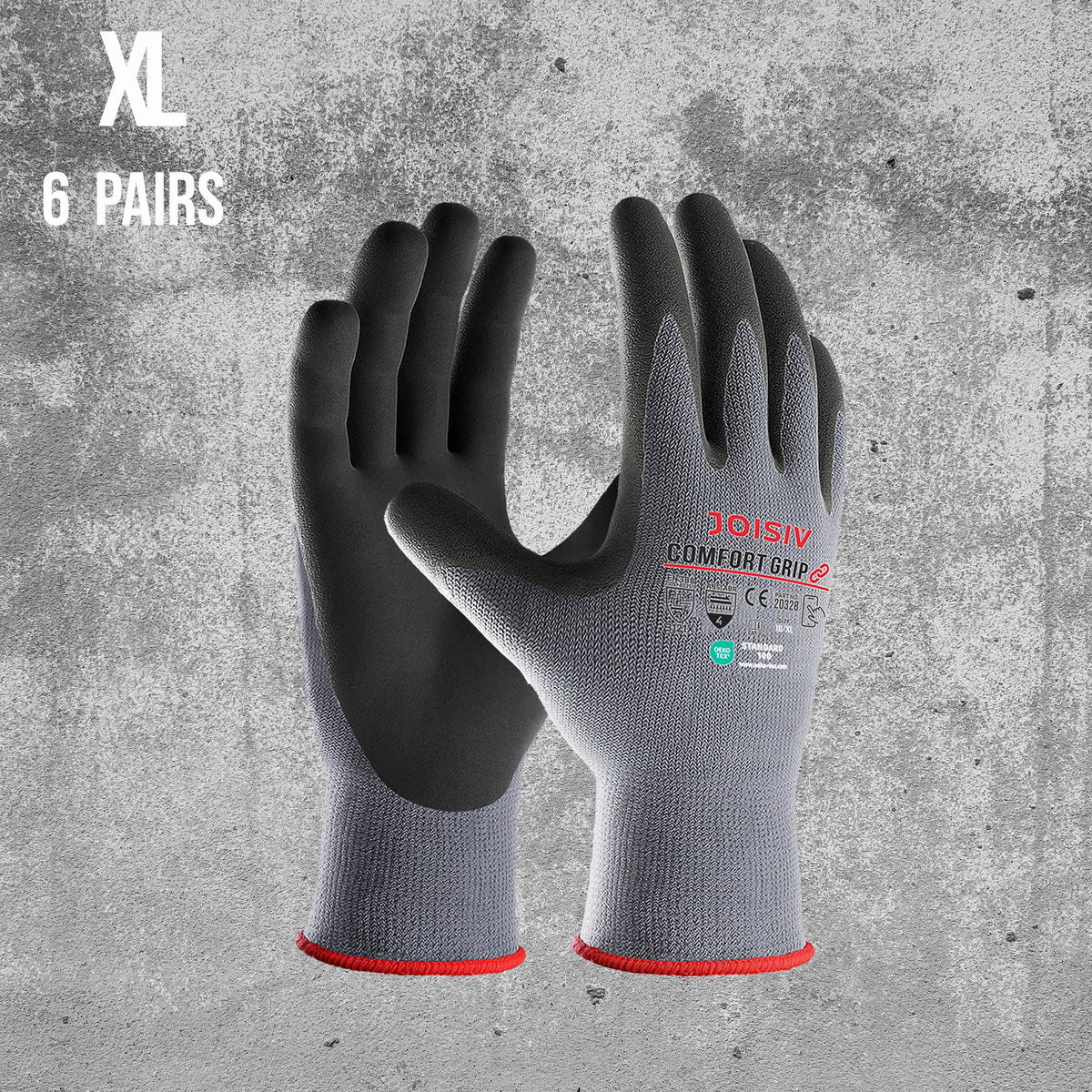 6/12 Pairs Heavy-Duty Nitrile Coated Work Gloves – Non-Slip Gardening & Construction Gloves