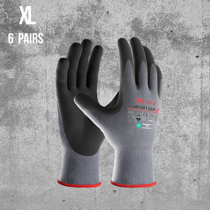6/12 Pairs Heavy-Duty Nitrile Coated Work Gloves – Non-Slip Gardening & Construction Gloves