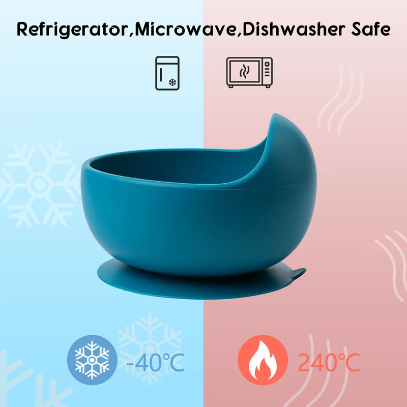 2pc Silicone Suction Baby Bowls – Self-Feeding & Weaning Tableware Set