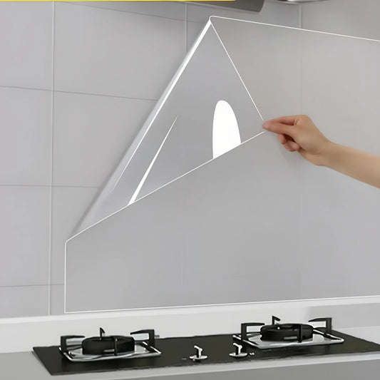 Transparent Kitchen Splashback Protector Film – Waterproof & Oil-Proof Wall Sticker