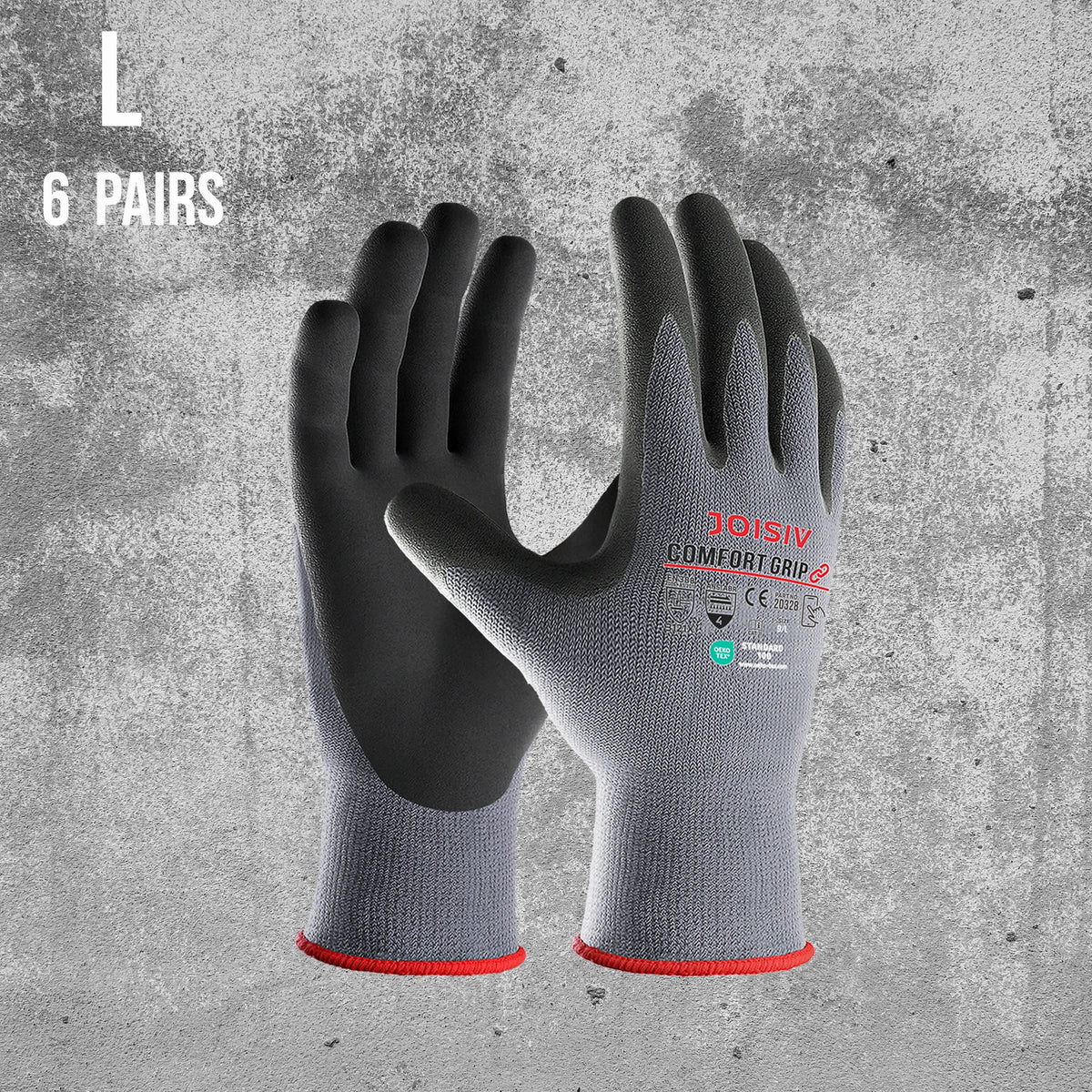 6/12 Pairs Heavy-Duty Nitrile Coated Work Gloves – Non-Slip Gardening & Construction Gloves
