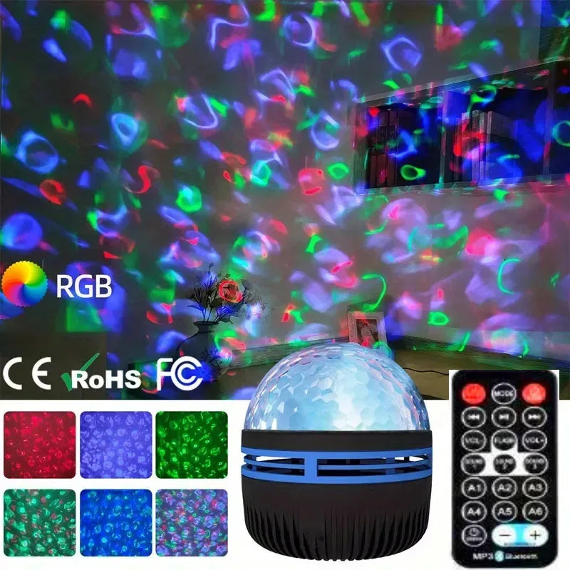 Galaxy Star & Ocean Wave Projector Night Light – 7 Colour LED